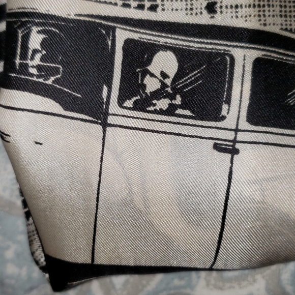 Vintage Echo Silk Cross Stitch Gangster Antique Rolls-Royce Scarf Wrap - Picture 9 of 10